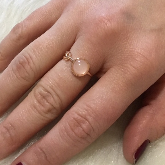 Natural Gemstone Pink Moonstone Ring - Picture 3 of 3